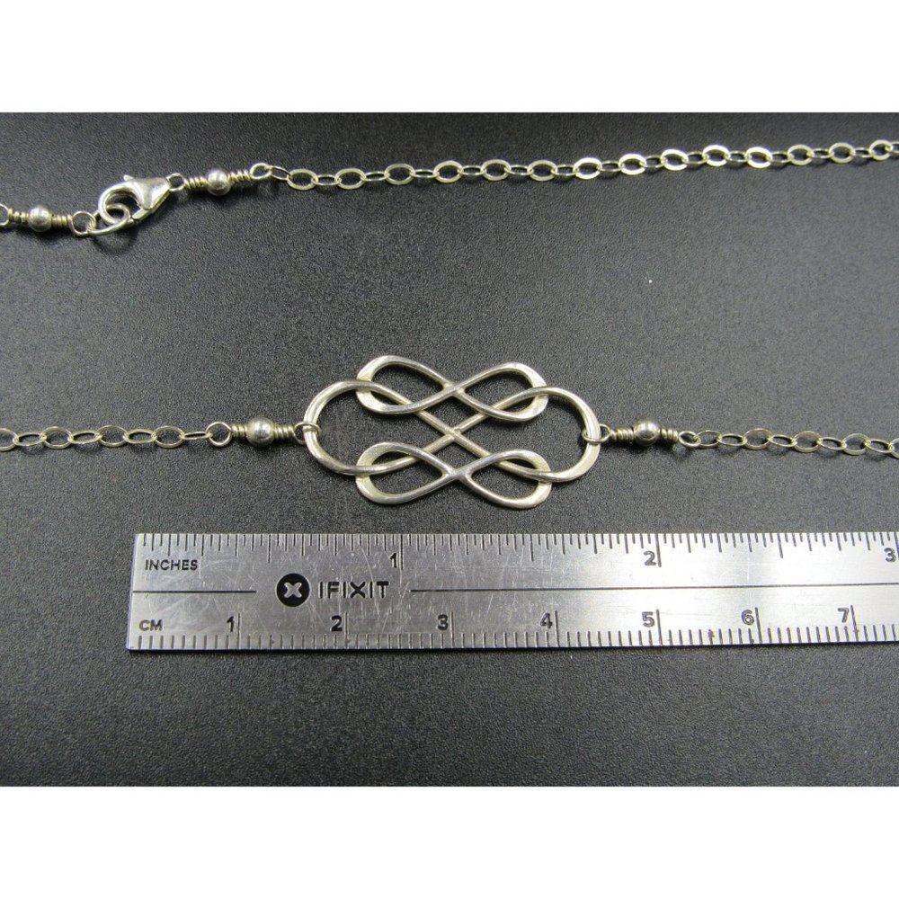 18" Sterling Silver Interlocking Infinity Symbols… - image 5
